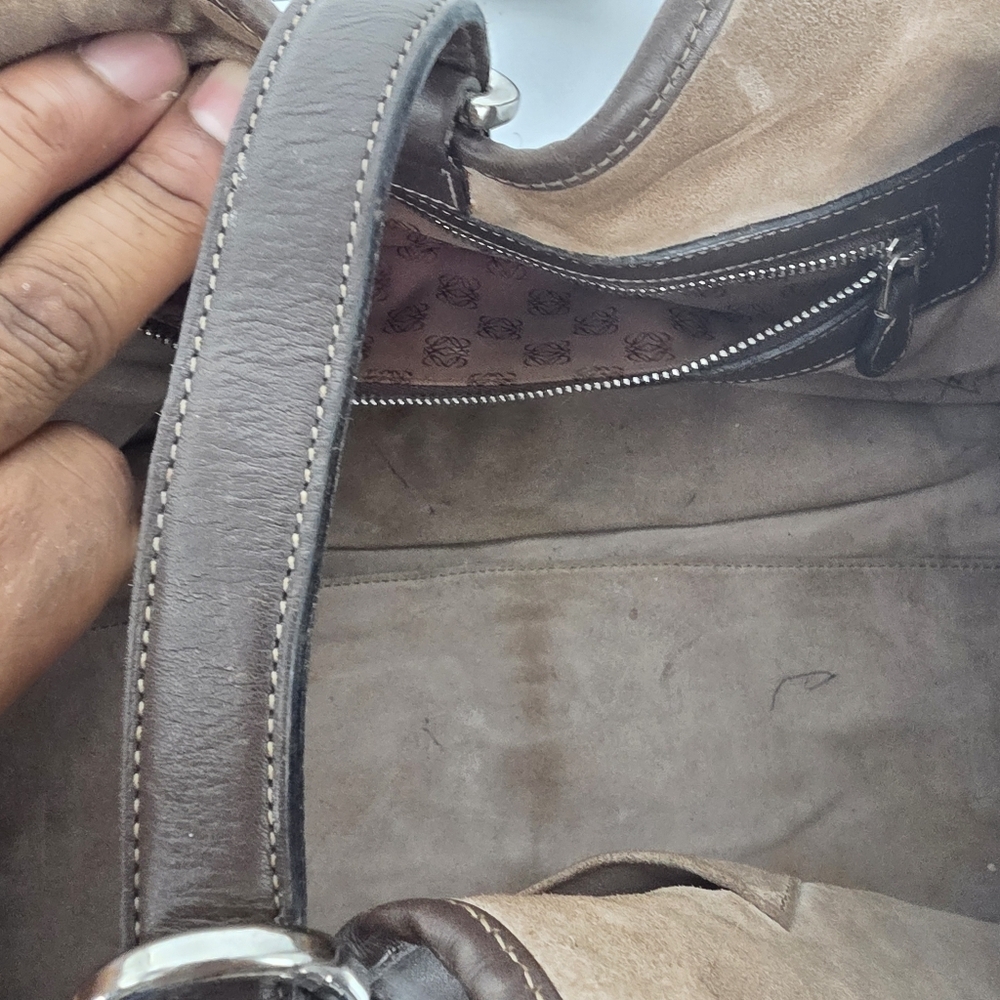 🇪🇸 VINTAGE LOEWE Brown Leather Shoulder Bag / Satchel - Picture 2 of 8